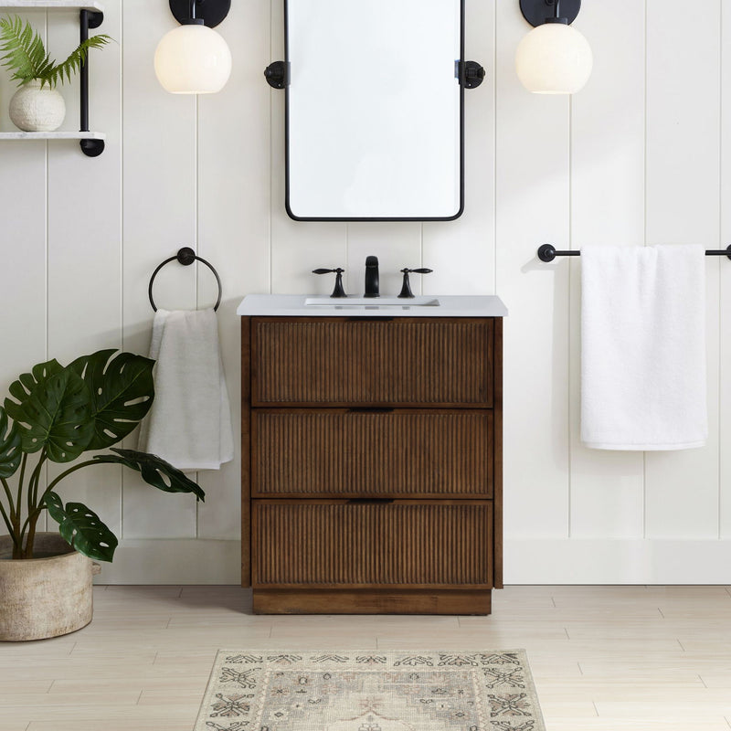 Willard - Engineered Stone And Solid Wood Bathroom Vanity