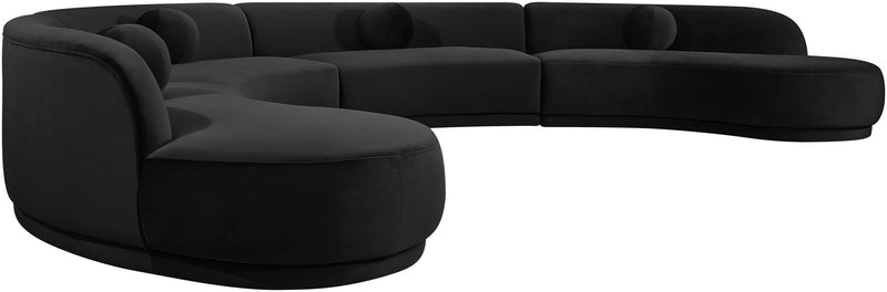 Avra - 189" Velvet Performance Fabric Upholstered Sectional