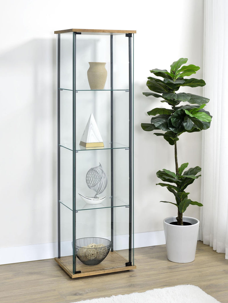 Bellatrix 3-shelf Clear Glass Curio Cabinet Mango