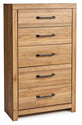 Pasklyn - Brown - Five Drawer Chest