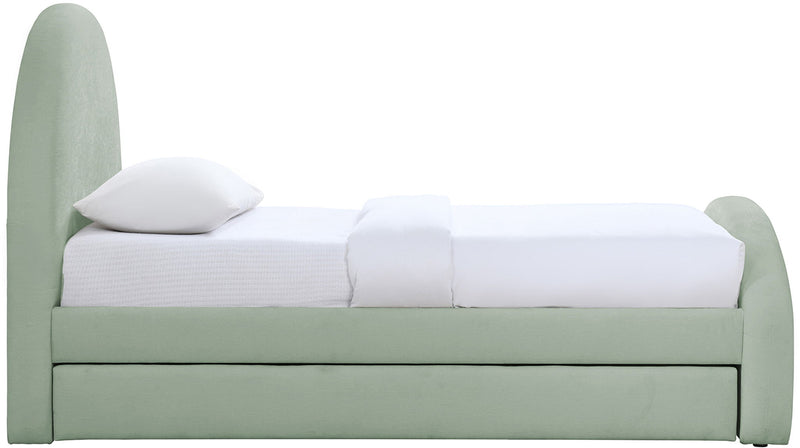 Andaz - Chenille Fabric Upholstered Trundle Bed