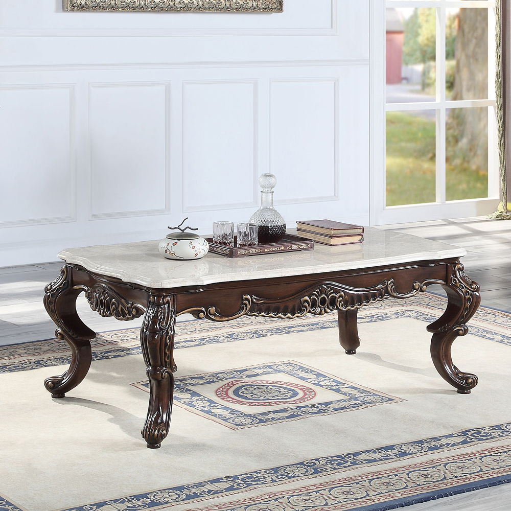 Benbek - Coffee Table - Marble & Antique Oak