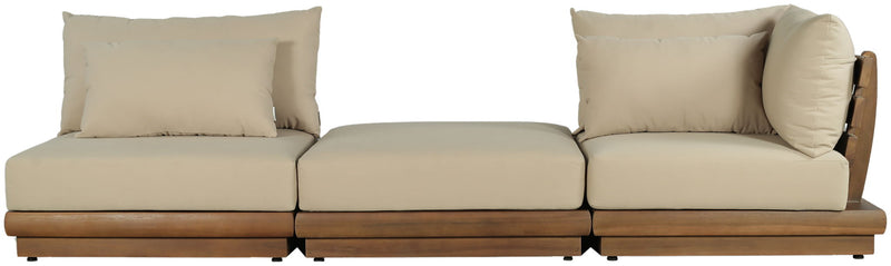 Mirella - 3 Piece Water Resistant Fabric Upholstered Outdoor Patio Modular Sofa