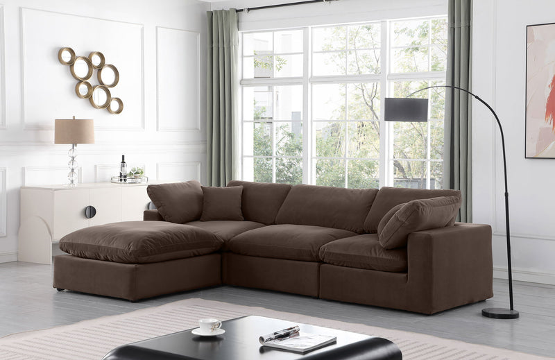 Comfy - 4 Piece Velvet Modular Sectional With Chaise