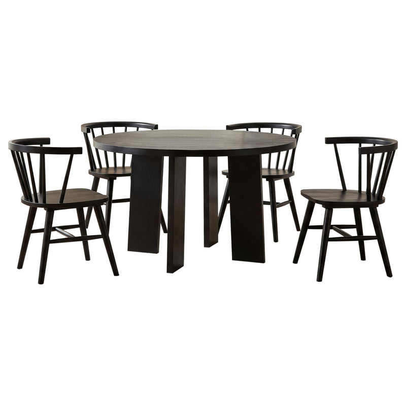 Strouse 5-piece Dining Set Black