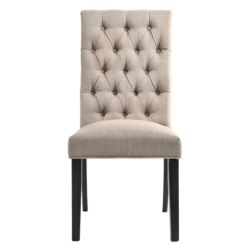 Morland - Side Chair (Set of 2) - Tan Linen & Vintage Black