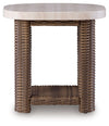 Dolan Creek - Square End Table - Beige / Brown