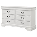 Louis Philippe - 6 Drawer Dresser - White