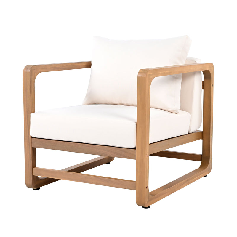 Outdoor Lounge Chair With Oversized Cushion Set For Patio