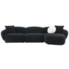 Lucifer - Sectional Sofa With 3 Pillows - Black Shimmer Chenille