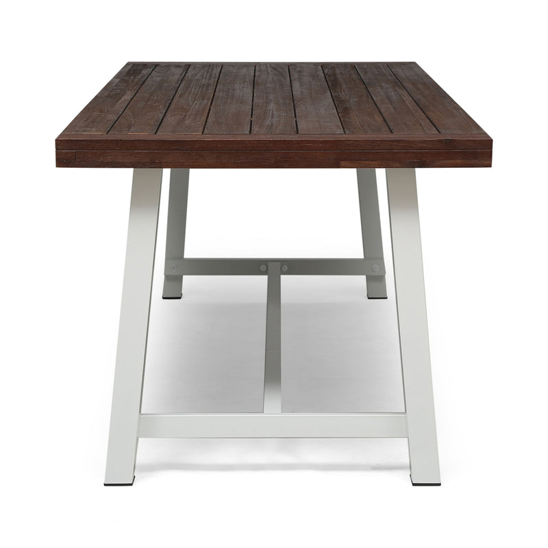 Equilibrium - Outdoor Dining Table With Wooden Frame And Slat Top