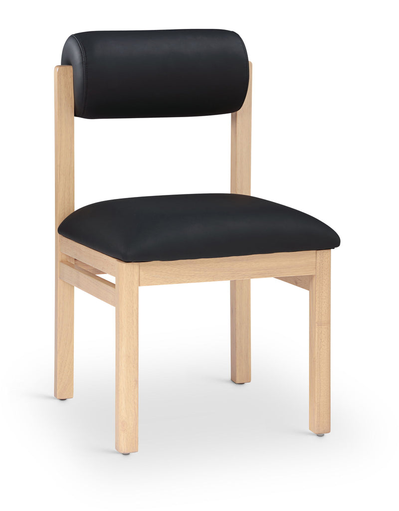 Roundhill - Faux Leather Dining Chair (Set of 2) - Natural Frame