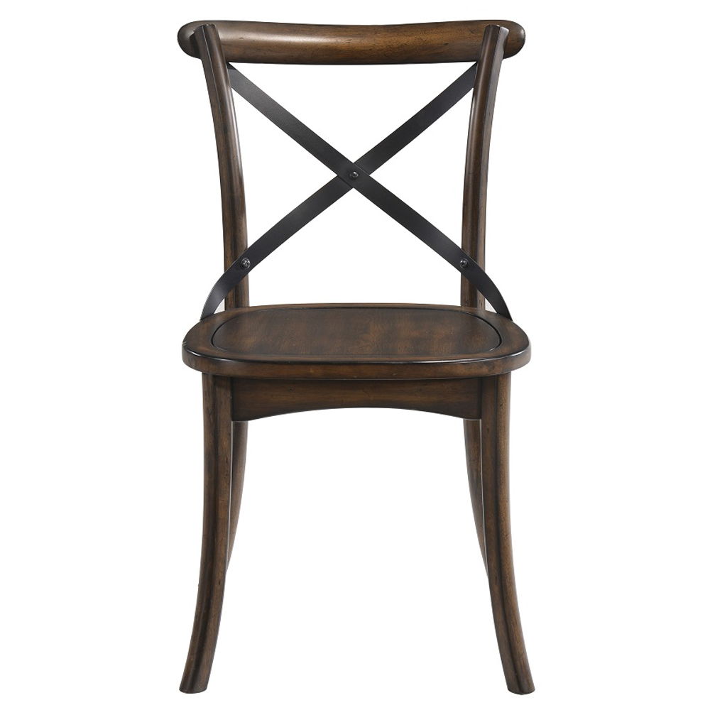 Kaelyn - Side Chair (Set of 2) - Dark Oak & Black Metal