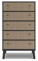 Charlang - Black / Gray - Five Drawer Chest