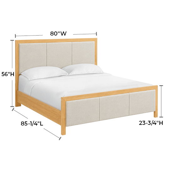 Bailey - King Upholstered Panel Bed - Natural / Taupe