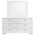 Felicity - 6-Drawer Wood Dresser With Mirror - White High Gloss