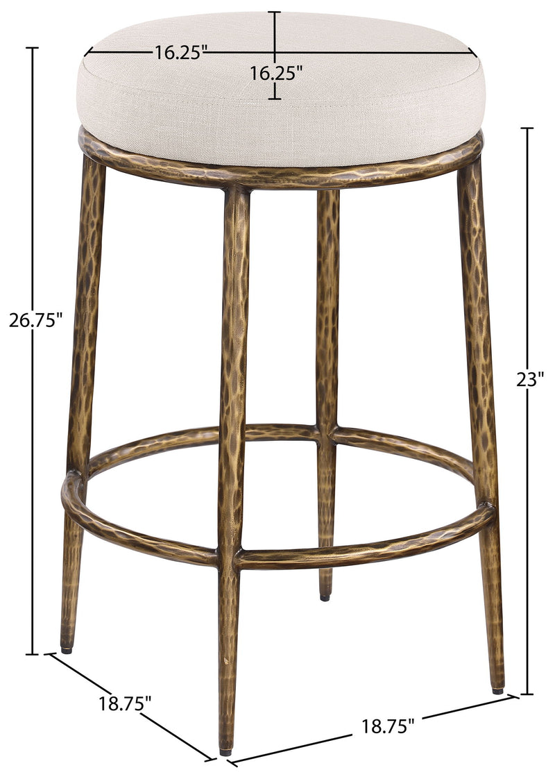 Ferro - Upholstered Backless Counter Stool With Brushed Gold Base