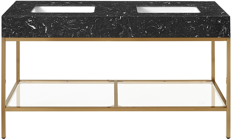 Marmo - Engineered Marble Bathroom Vanity With Gold Base
