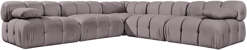 Orin - Velvet Fabric 5 Piece Modular Sectional