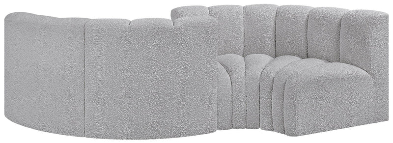 Arc - Boucle Fabric 4 Piece Curved Modular Sofa