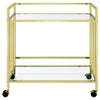 Cara - 2-tier Rectangular Glass Shelf Metal Bar Cart