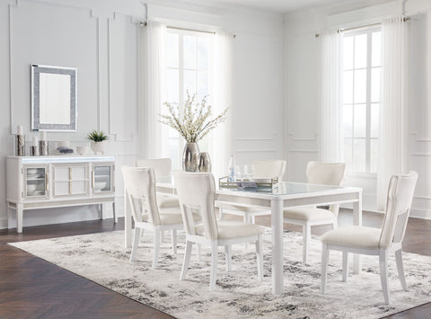 White / 8 Pc. Table, 6 Chairs, Server