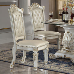 Vendome - Synthetic Leather Side Chair (Set of 2) - Antique Pearl