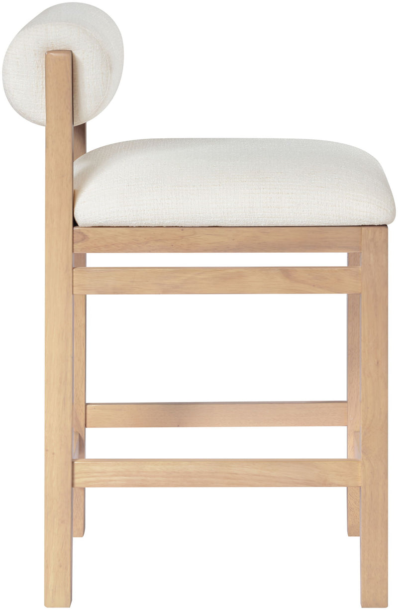 Roundhill - Fabric Counter Stool - Natural Frame