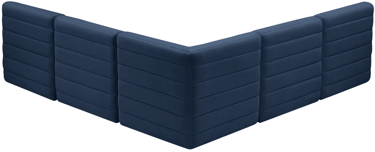 Quincy - Modular Sectional 5 Piece - Navy - Fabric - Modern & Contemporary