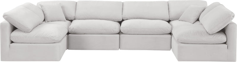Indulge - Velvet 6 Piece Modular U-Shaped Sectional