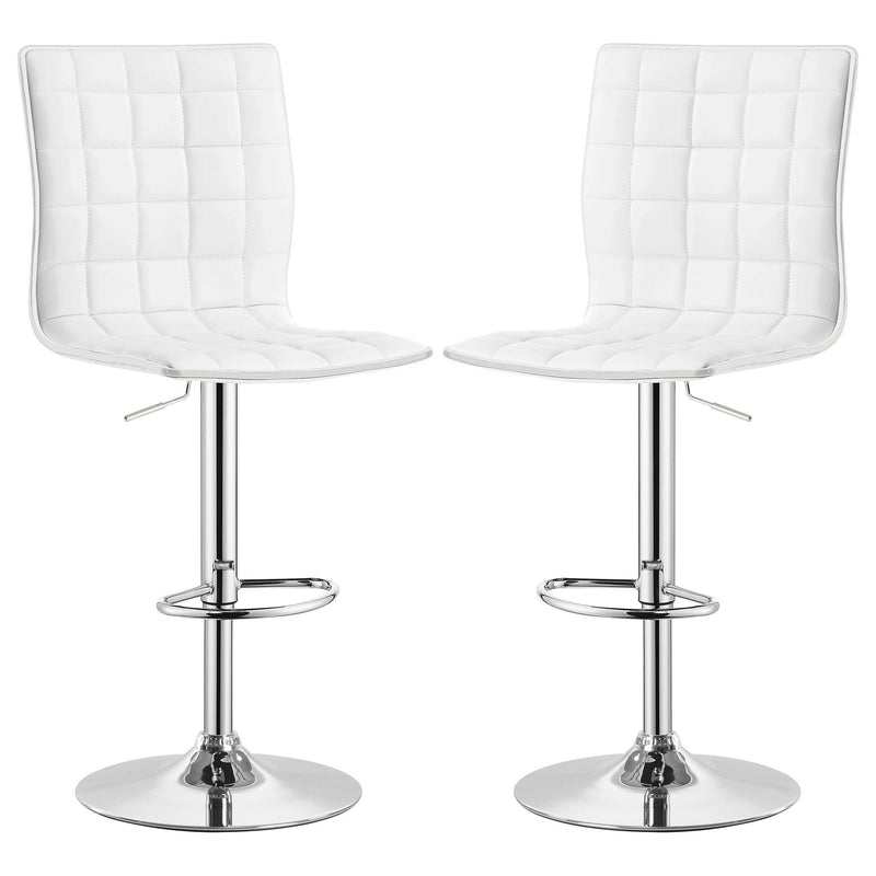 Ashbury Upholstered Adjustable Bar Stool White (Set of 2)