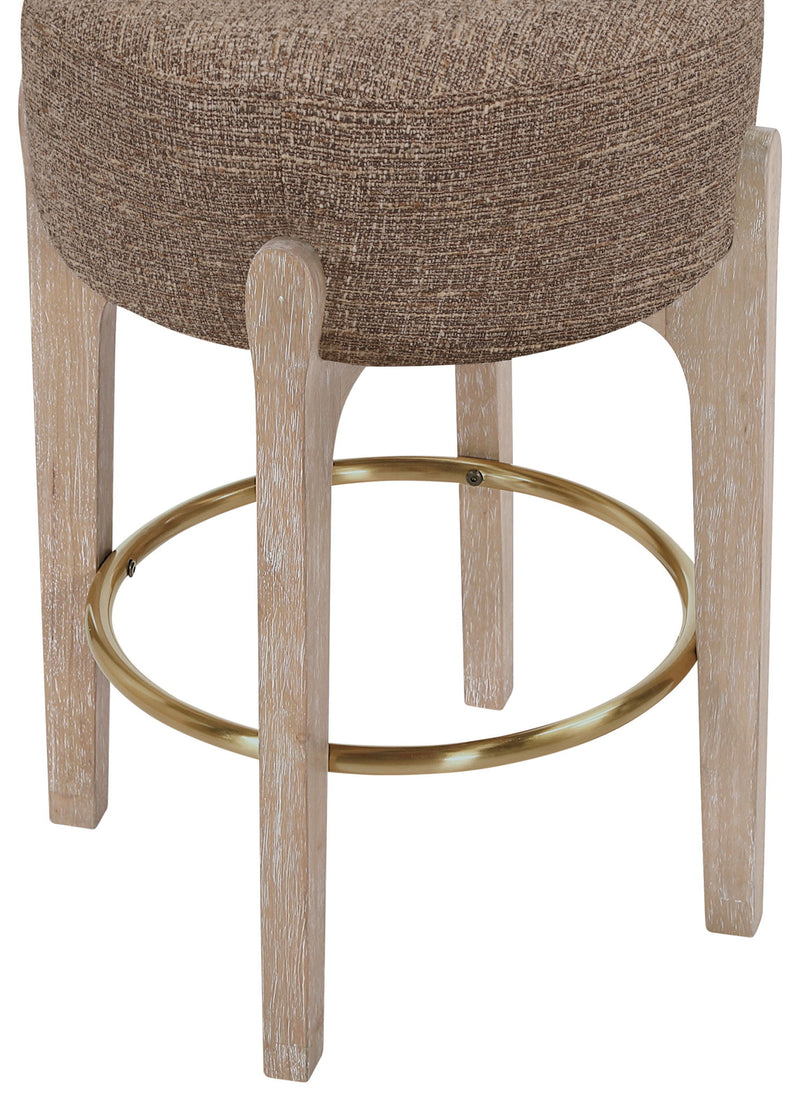Torino - Backless Counter Stool With Brushed Natural Base (Set of 2)