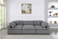 Serene - Linen Textured Fabric Deluxe Comfort Modular Sectional - Grey