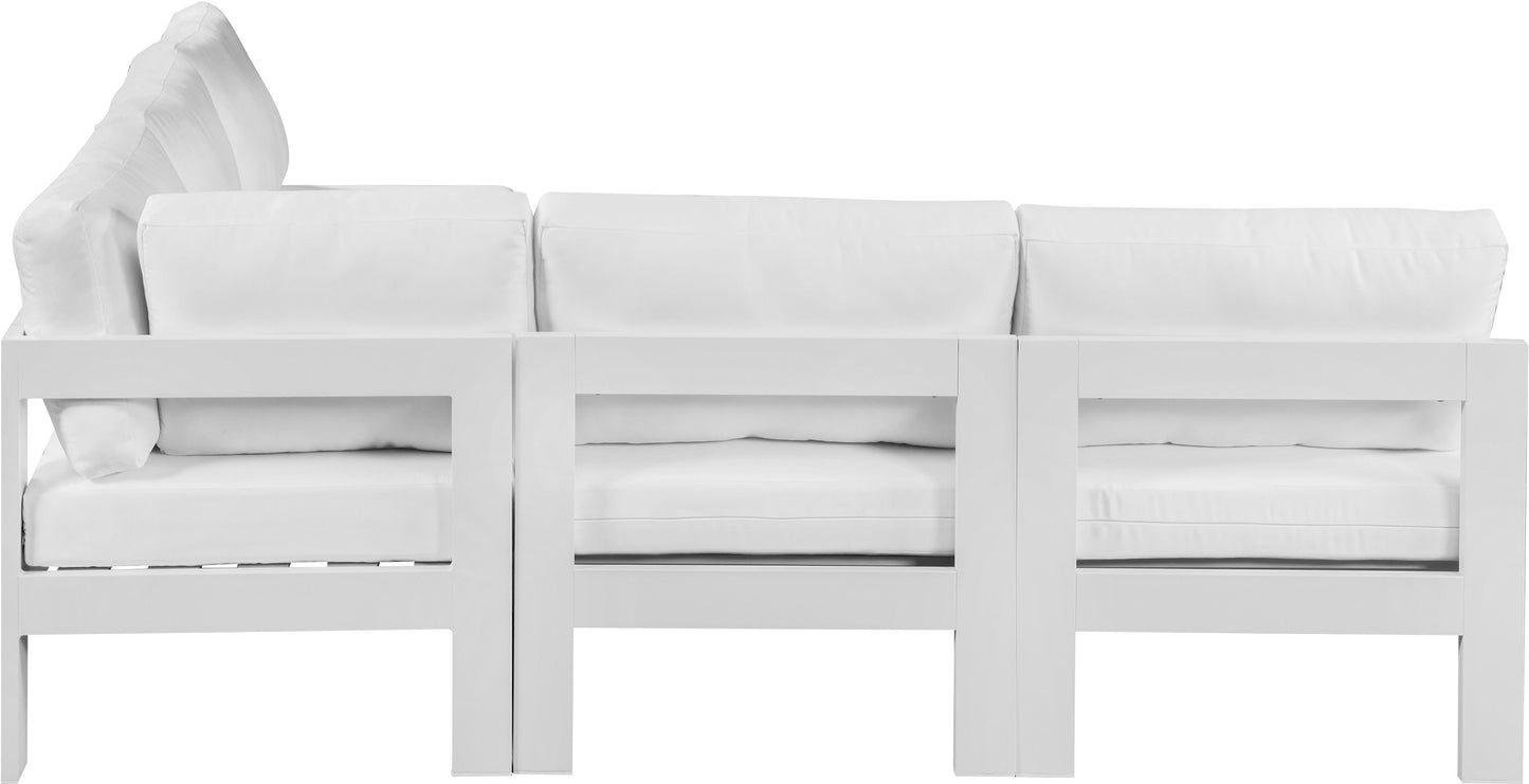 Nizuc - Outdoor Patio Modular Sectional 5 Piece - White - Fabric - Modern & Contemporary