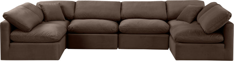 Indulge - Velvet 6 Piece Modular U-Shaped Sectional