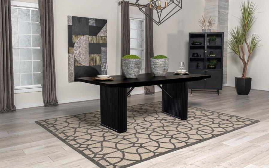 Catherine - Rectangular Wood Dining Table - Black