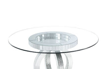 Ornat - Dining Table - Clear Glass, Mirrored & Faux Diamonds - 30"