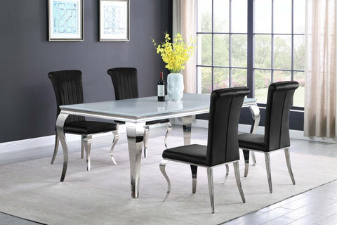 White / 5 Pc. Table, 4 Chairs