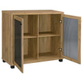 Mchale - Accent Cabinet With Two Mesh Doors - Golden Oak