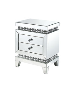 Lotus - Accent Table - Mirrored & Faux Ice Cube Crystals
