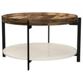 Adhvik - Round Table With Marble Shelf