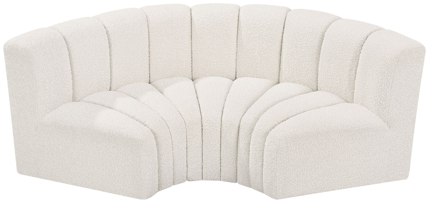 Arc - Boucle Fabric 3 Piece Modular U-Shaped Sofa