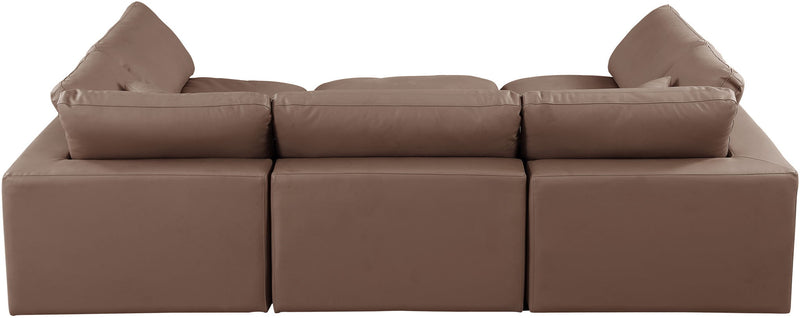 Comfy - 6 Piece Faux Leather Sectional