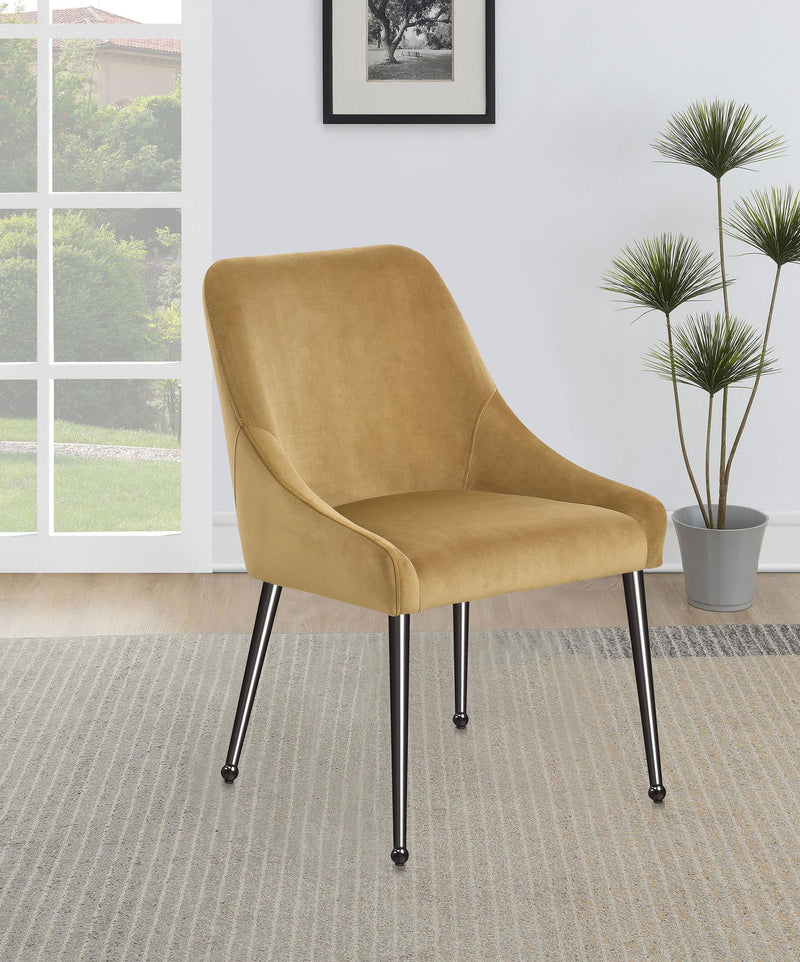 Mayette Upholstered Dining Side Chair Cognac (Set of 2)