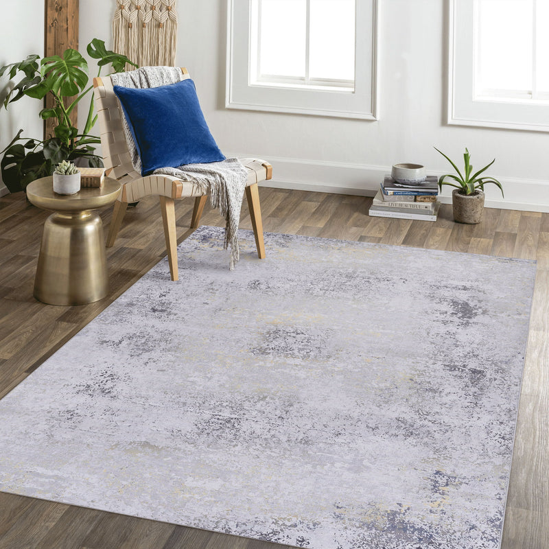 Maval - 6' X 9' Washable Area Rug - Gray