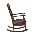 Raina - Rocking Chair - Brown PU & Walnut Finish