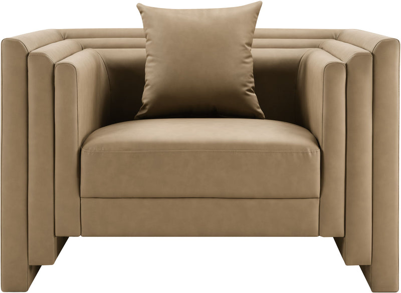 Everett - Vegan Leather Upholstered Chair - Tan