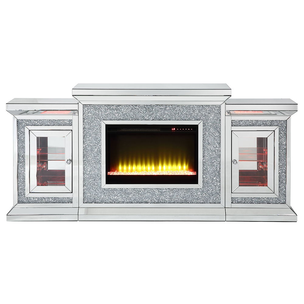 Noralie - Fireplace - Mirrored & Faux Diamonds - 39"