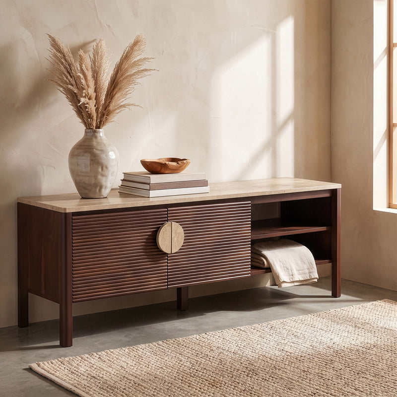 Varenna - 57.25" Acacia Wood Media Console