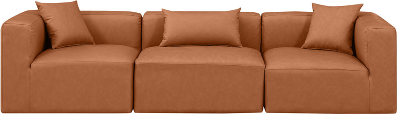 Cube - Modular 3 Piece Sofa - Cognac